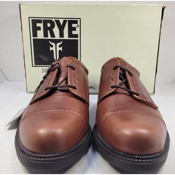Frye Perth Brown Distressed Leather Oxford Dress Shoes Men's 7.5 84425 NOS W Box - Picture 2 of 14